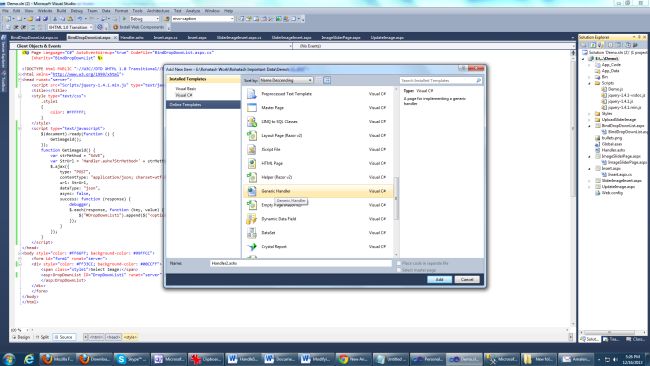 Add handler in application